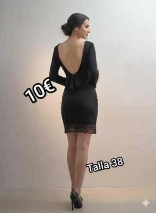 Vestido Negro Fiesta Talla 38