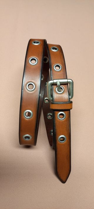 Cintura donna in vero cuoio colore marrone