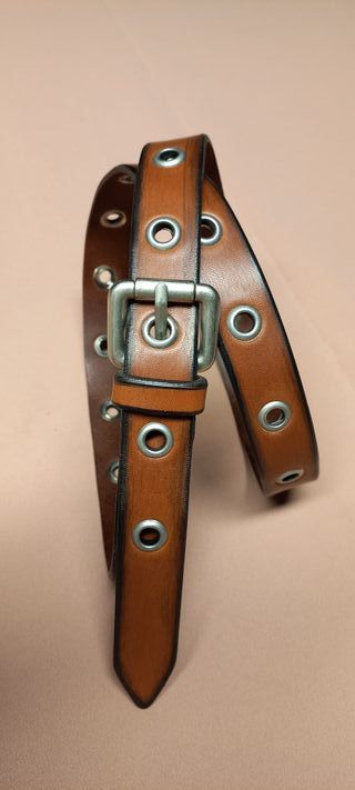 Cintura donna in vero cuoio colore marrone