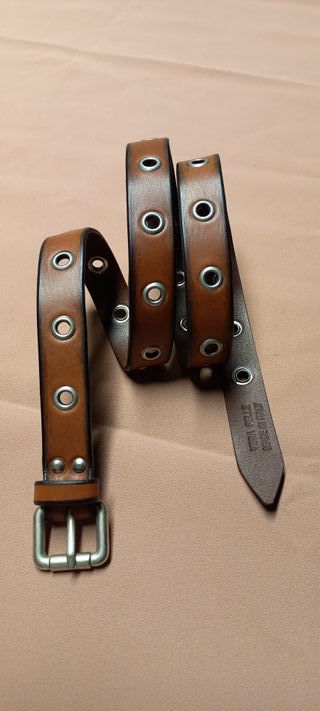 Cintura donna in vero cuoio colore marrone