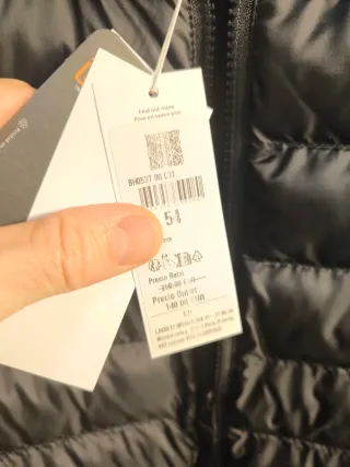 Chaleco acolchado Lacoste negro