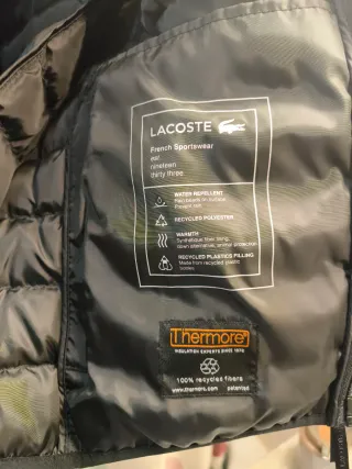 Chaleco acolchado Lacoste negro