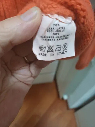 Cardigan in pura lana e cashmere arancione