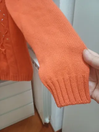 Cardigan in pura lana e cashmere arancione