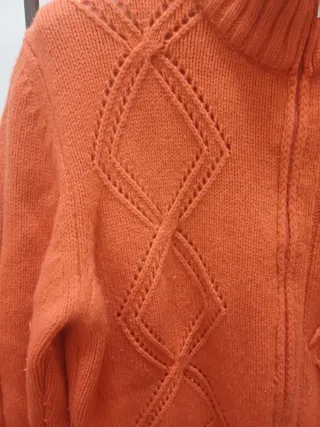 Cardigan in pura lana e cashmere arancione