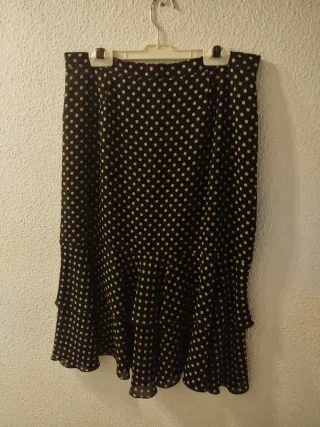 Falda lunares negra y beige