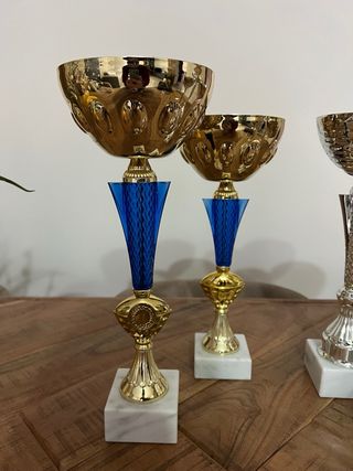Set 5 Coppe e Trofei Dorati e Argentati