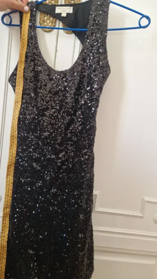 Vestido corto lentejuelas negro