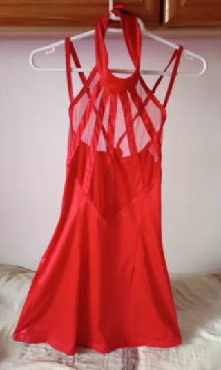 Vestido elástico rojo talla S