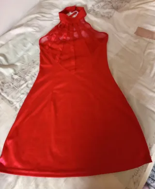 Vestido elástico rojo talla S