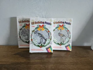 Pack 3 Puzzles 3D Animales para Colorear