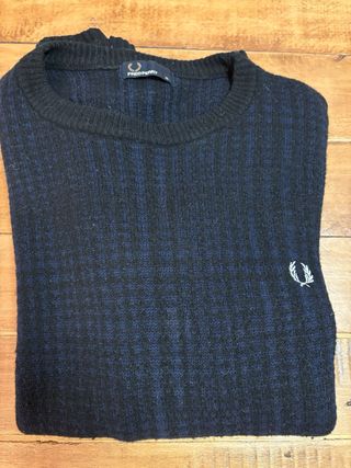 Jersey Fred Perry Lana Negro/Azul Talla XXL
