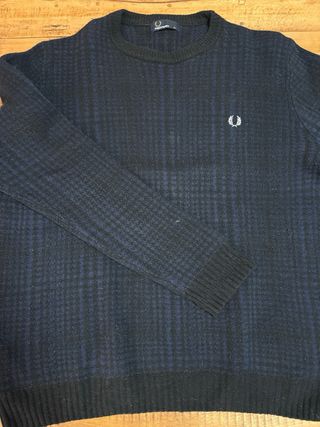 Jersey Fred Perry Lana Negro/Azul Talla XXL