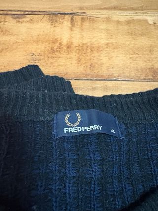 Jersey Fred Perry Lana Negro/Azul Talla XXL