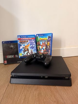 PS4 Slim (PlayStation 4) Negra + Juegos