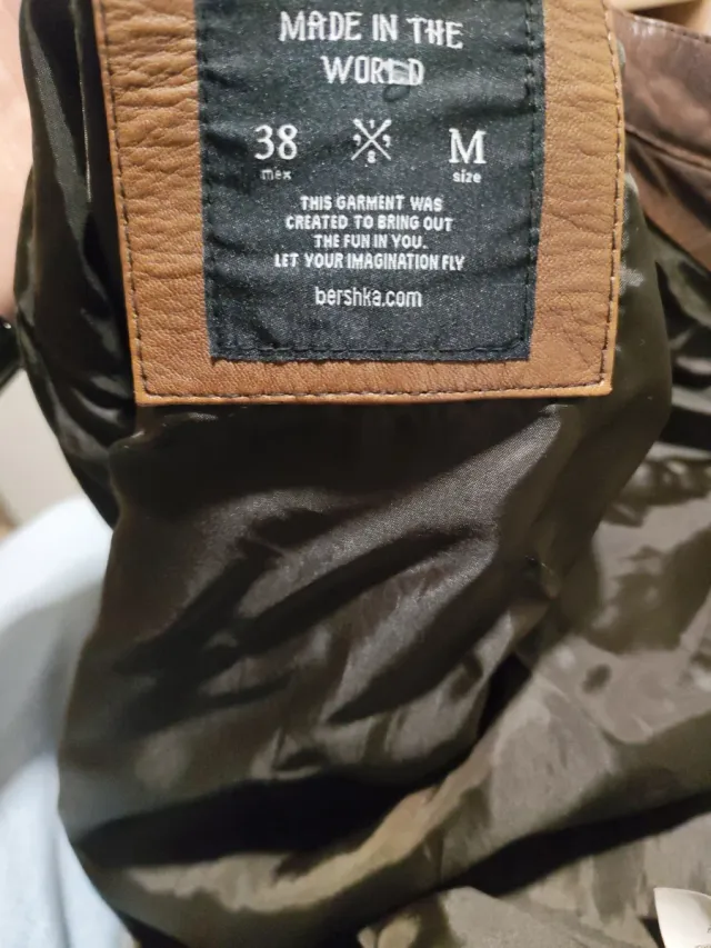 Chaqueta de hombre de piel 100% caprina marrón