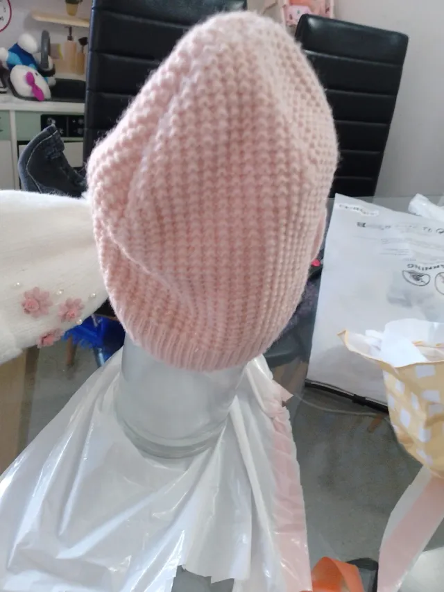Gorro rosa bebé con lazo