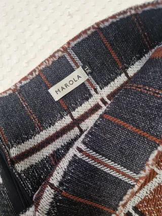Falda Marola cuadros marrón y negro
