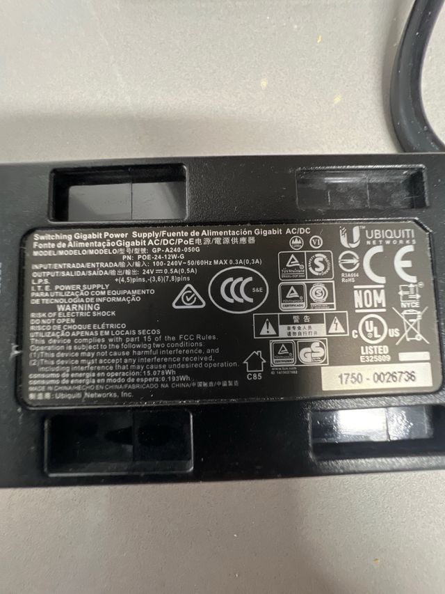 Ubiquiti POE 24V 0.5A