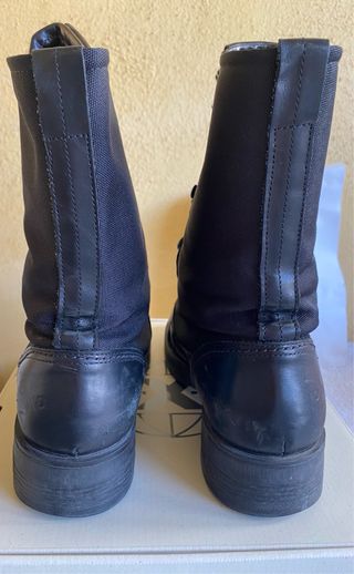 Stivaletti OXS Pelle/Nylon Neri con Lacci