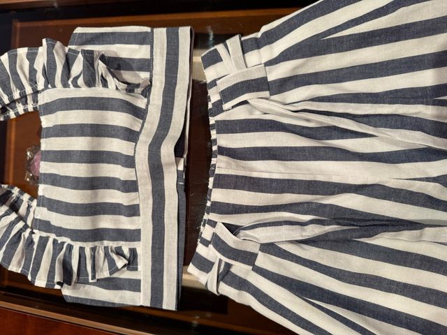 Conjunto niña rayas azules y blancas