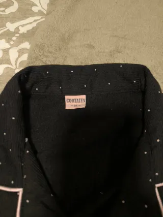 Pijama mujer lunares negro y rosa