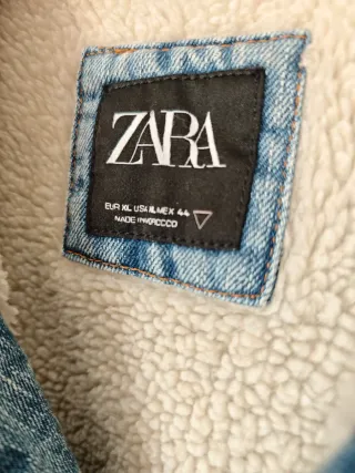 Cazadora vaquera con borreguito ZARA Talla [XL]