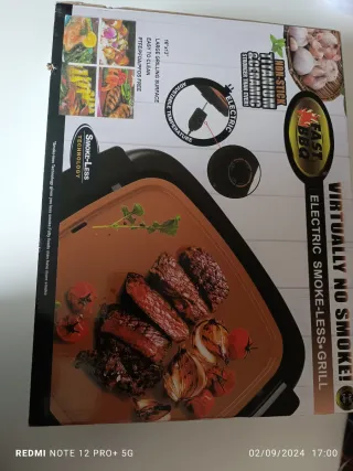 Griglia elettrica per barbecue senza fumo