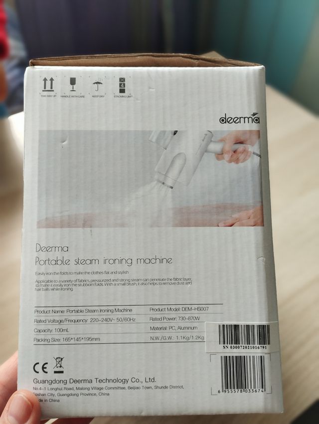 Plancha de vapor portátil Deerma