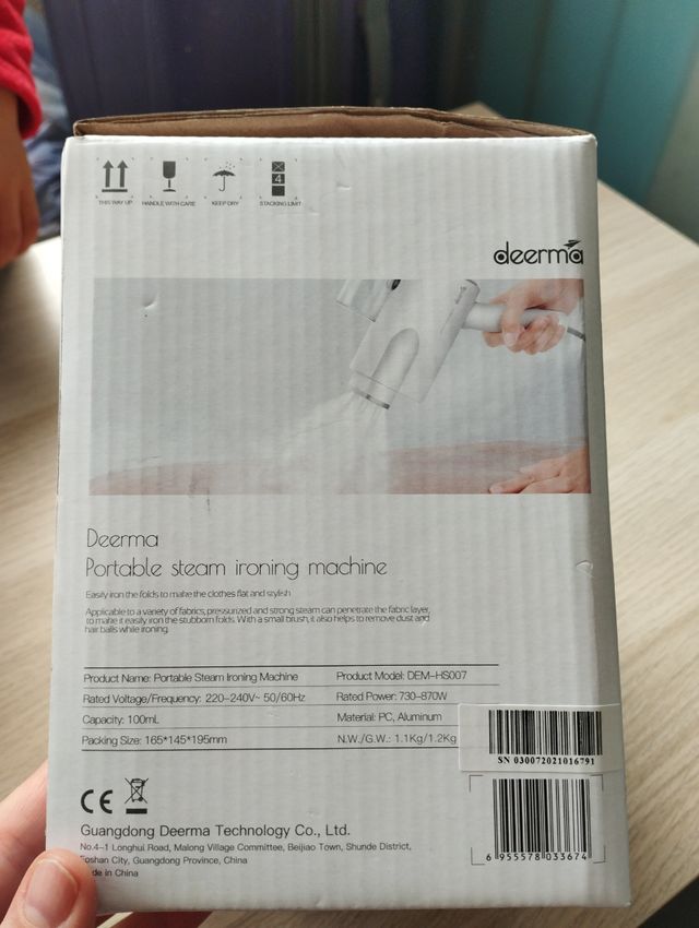 Plancha de vapor portátil Deerma