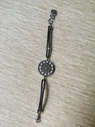 Pulsera Viceroy Cuero Negro y Plata