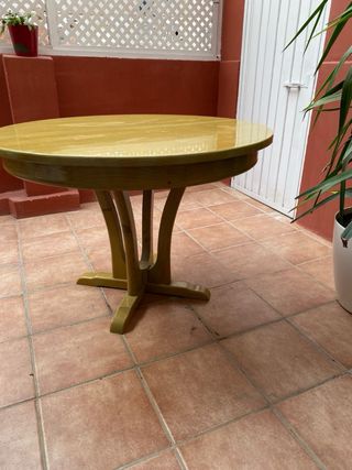Mesa de comedor redonda extensible madera