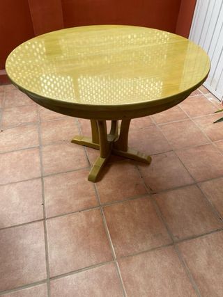 Mesa de comedor redonda extensible madera