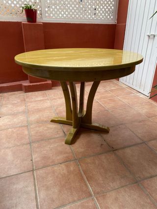 Mesa de comedor redonda extensible madera