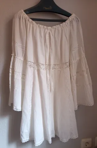 Vestido blanco boho encaje