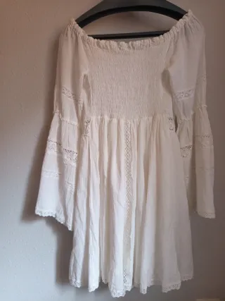 Vestido blanco boho encaje
