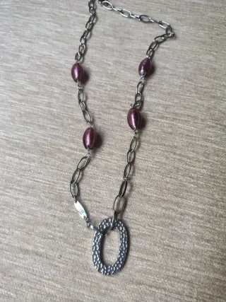 Colgante Lotus Plata y Piedras Moradas