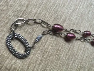 Colgante Lotus Plata y Piedras Moradas