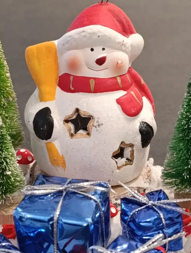 Lanterna Pupazzo Neve Decorazioni Natalizie