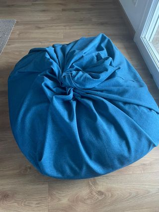 Puf pera XXL desenfundable azul