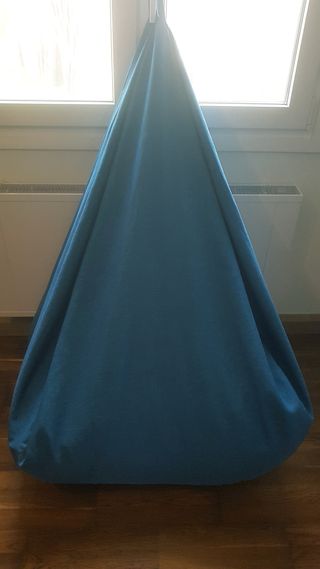 Puf pera XXL desenfundable azul