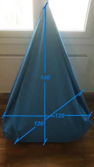 Puf pera XXL desenfundable azul
