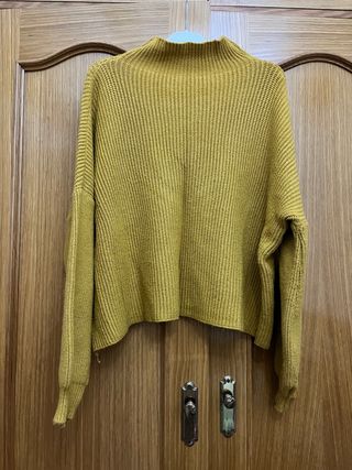 Jersey punto cuello alto mujer