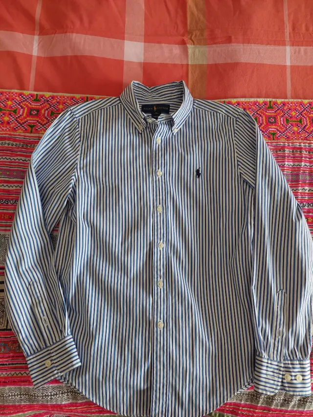 Camisa Ralph Lauren Rayas Azul y Blanca