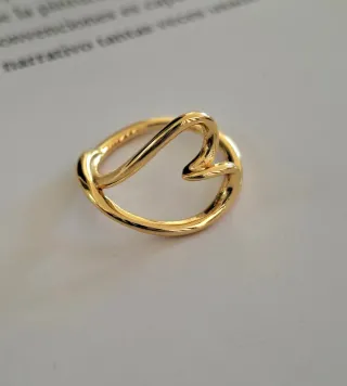 Anillo plata, baño Oro 14k Plata