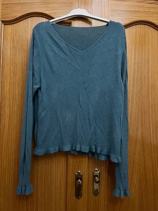 Jersey punto mujer cuello pico