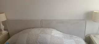 Cabecero Cama 150cm Beige/Blanco Nuevo hasta suelo