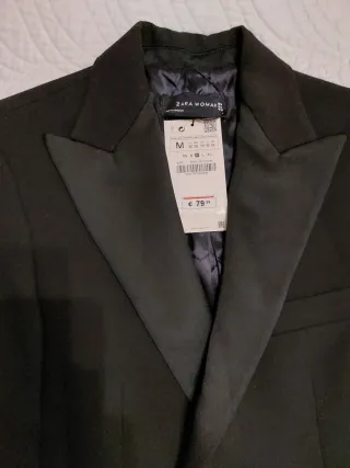 Trench Zara Negro Talla M