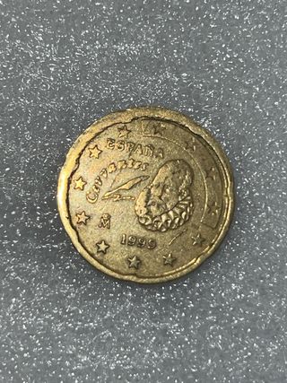 Error de borde en moneda 20 céntimos España 1999