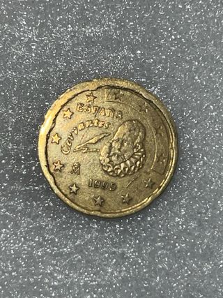 Error de borde en moneda 20 céntimos España 1999